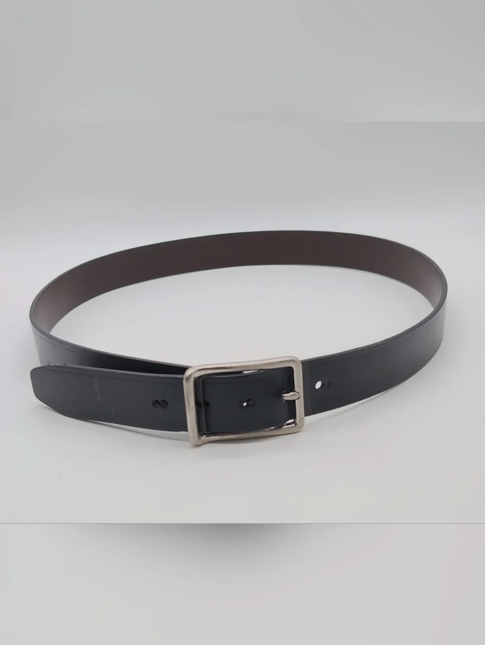 Tasso Elba Classic Black Men's Sz 40 Belt with Silver Buckle
